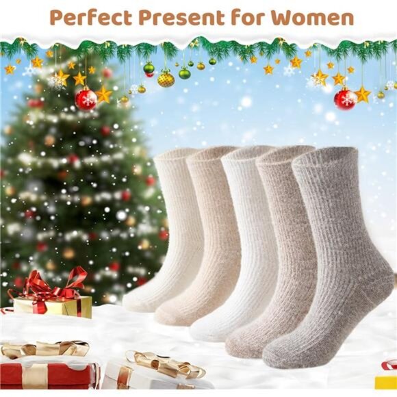 New 5 Pairs Fuzzy Soft Cozy Comfortable Socks for Women, Casual Sleep Comfy Sock - Picture 6 of 6